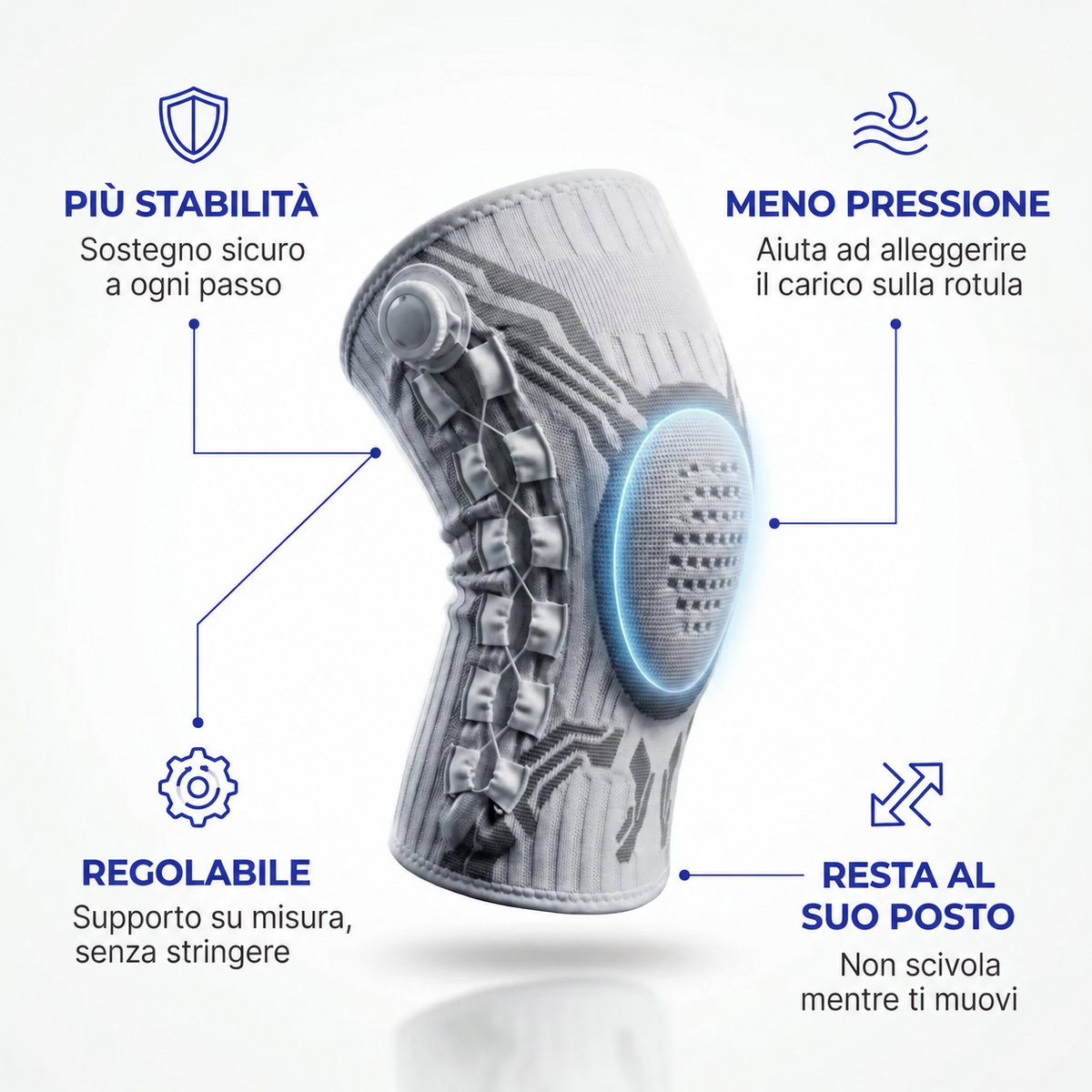 KneePro™ Supporto Regolabile con Rotella
